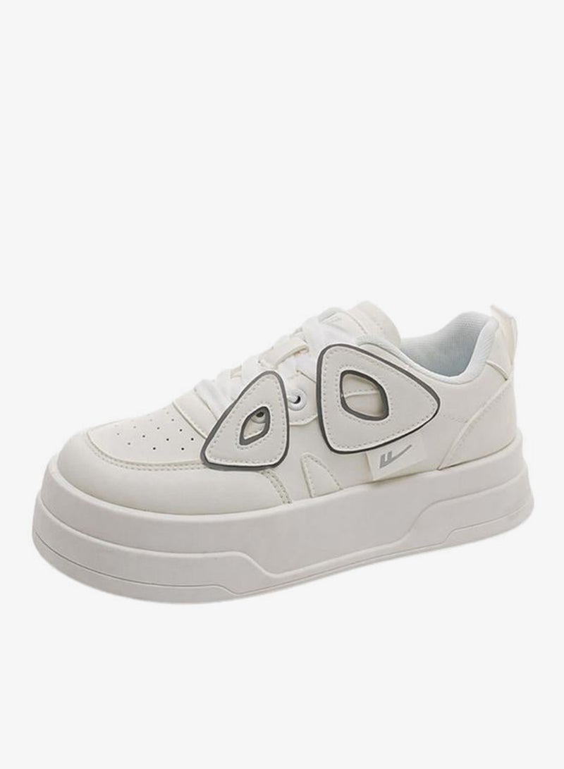 BABAYA Women Applique Detail Lace Up Sneakers - Image 3